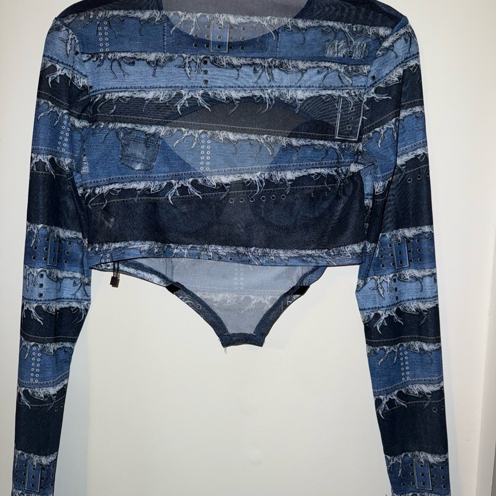 SHEIN Navy and Black Cutout Bustier - Picture 4 of 5